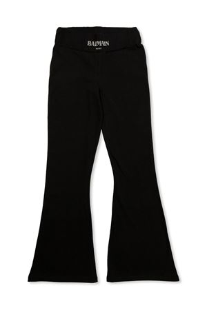 pantalone in cotone nero BALMAIN PARIS KIDS | BV6B29Z2389930BC